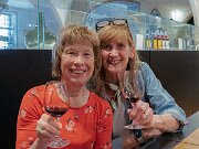 Edite and Jaema enjoying a glass of Porto
